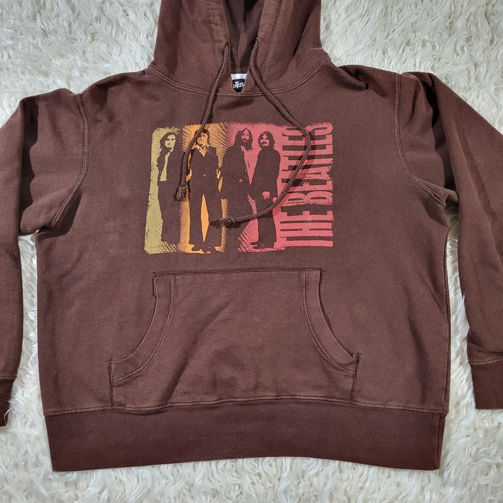 Vintage The Beatles 2006 Apple Corps Ltd Brown Graphic Hoodie - Picture 2 of 16